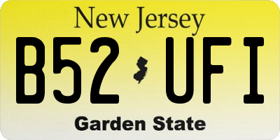 NJ license plate B52UFI