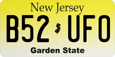 NJ license plate B52UFO