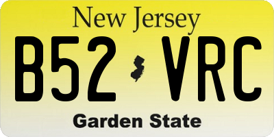 NJ license plate B52VRC