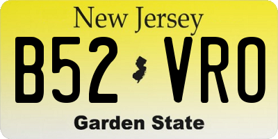 NJ license plate B52VRO