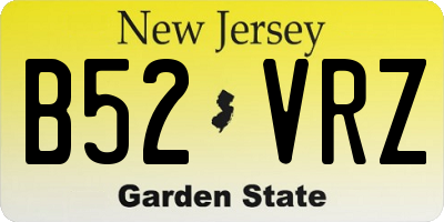 NJ license plate B52VRZ