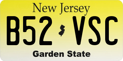 NJ license plate B52VSC