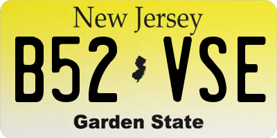 NJ license plate B52VSE
