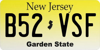 NJ license plate B52VSF