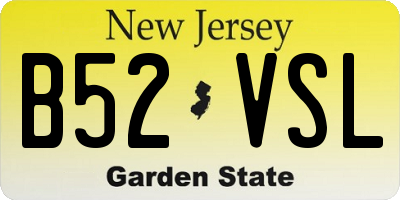 NJ license plate B52VSL