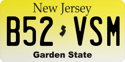 NJ license plate B52VSM