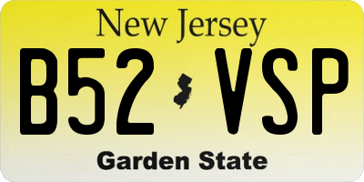 NJ license plate B52VSP