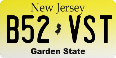 NJ license plate B52VST