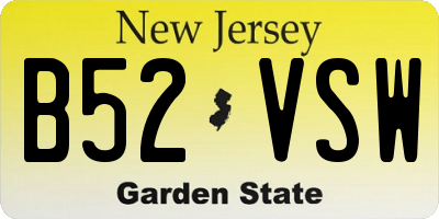 NJ license plate B52VSW