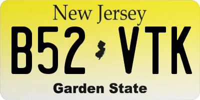 NJ license plate B52VTK