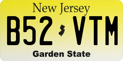 NJ license plate B52VTM