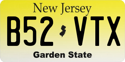 NJ license plate B52VTX