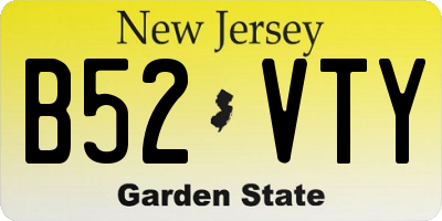 NJ license plate B52VTY
