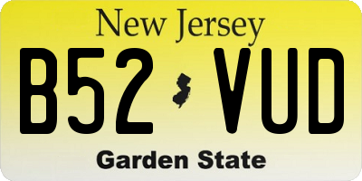 NJ license plate B52VUD