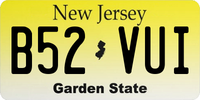 NJ license plate B52VUI