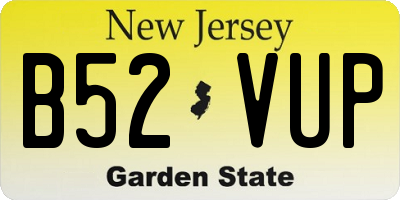 NJ license plate B52VUP