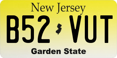 NJ license plate B52VUT