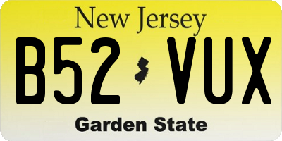 NJ license plate B52VUX