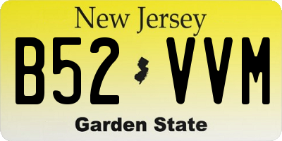 NJ license plate B52VVM