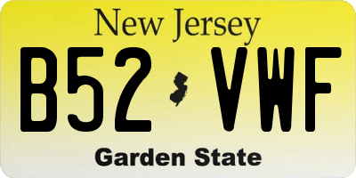 NJ license plate B52VWF