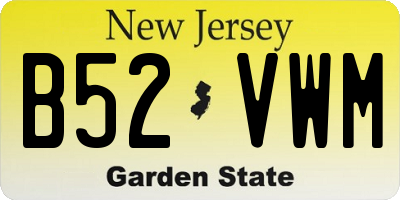NJ license plate B52VWM