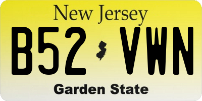 NJ license plate B52VWN