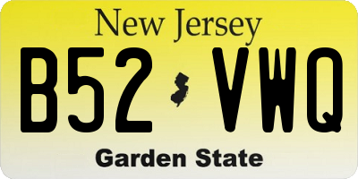NJ license plate B52VWQ