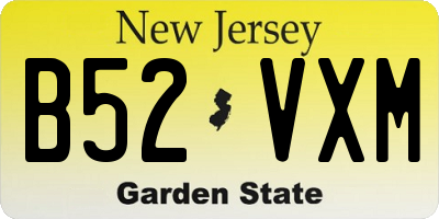 NJ license plate B52VXM