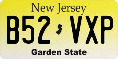 NJ license plate B52VXP