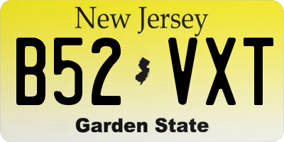 NJ license plate B52VXT