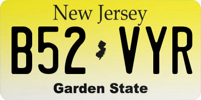 NJ license plate B52VYR