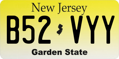 NJ license plate B52VYY
