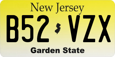 NJ license plate B52VZX