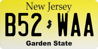 NJ license plate B52WAA
