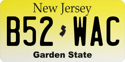 NJ license plate B52WAC