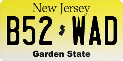 NJ license plate B52WAD