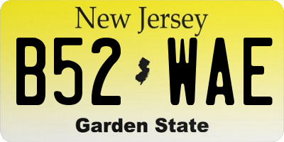 NJ license plate B52WAE