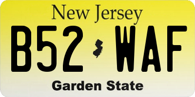 NJ license plate B52WAF
