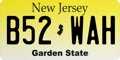 NJ license plate B52WAH