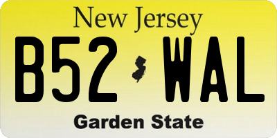 NJ license plate B52WAL