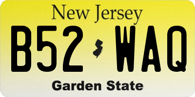 NJ license plate B52WAQ