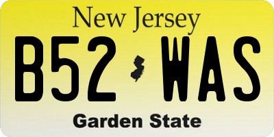 NJ license plate B52WAS