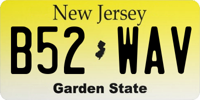 NJ license plate B52WAV
