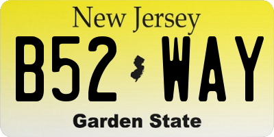 NJ license plate B52WAY