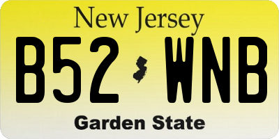 NJ license plate B52WNB