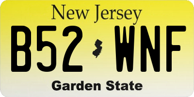 NJ license plate B52WNF