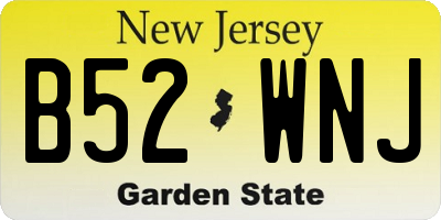 NJ license plate B52WNJ