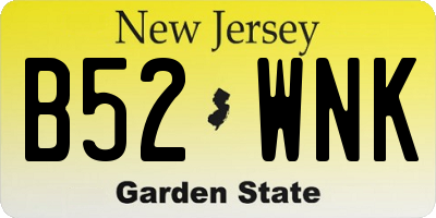NJ license plate B52WNK
