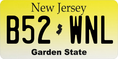 NJ license plate B52WNL