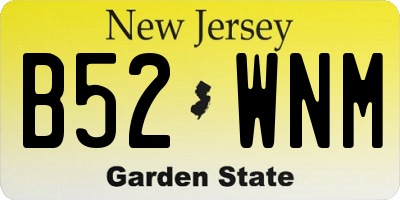 NJ license plate B52WNM